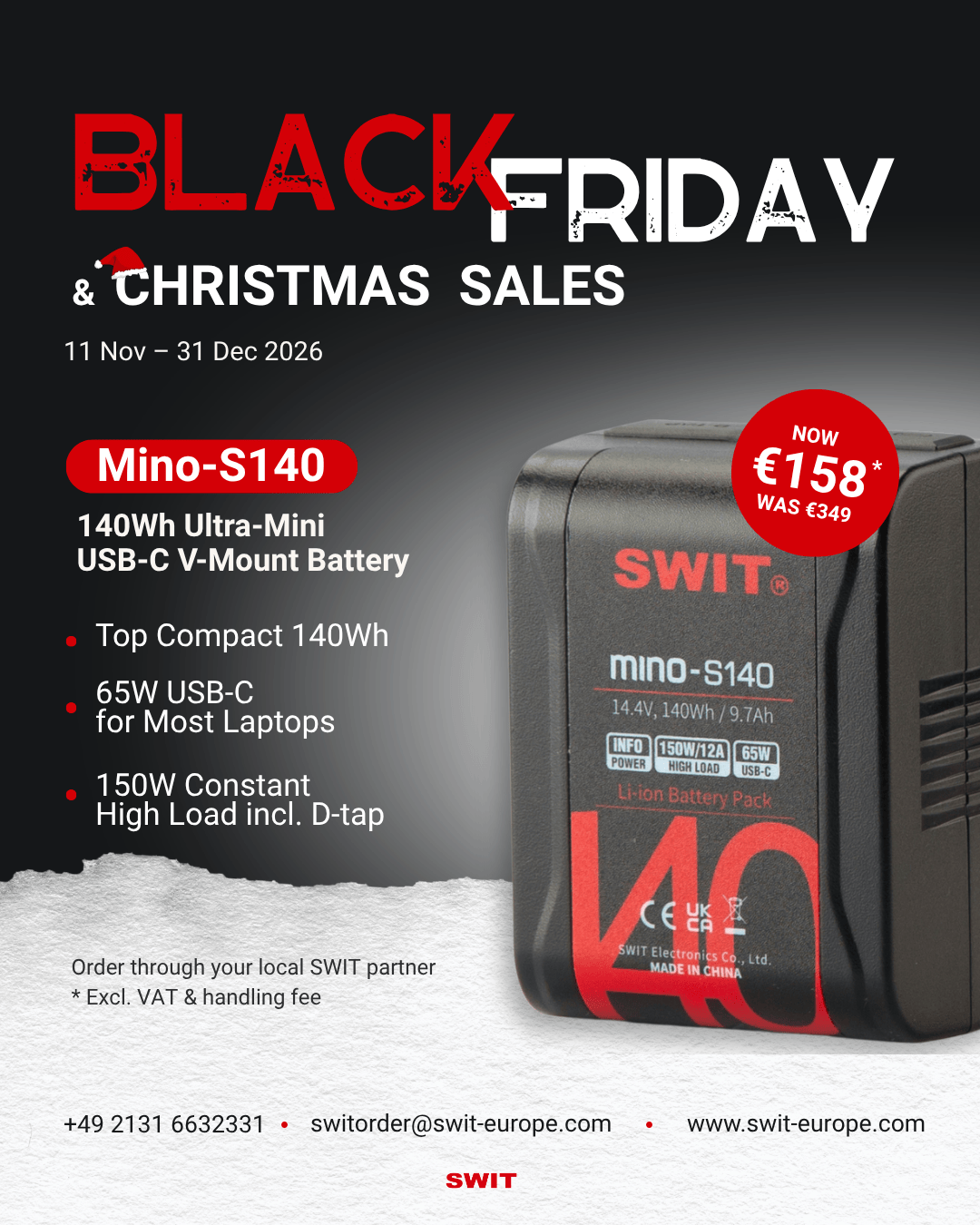 Mino-S140 — Black Friday and Christmas 2026 promotion