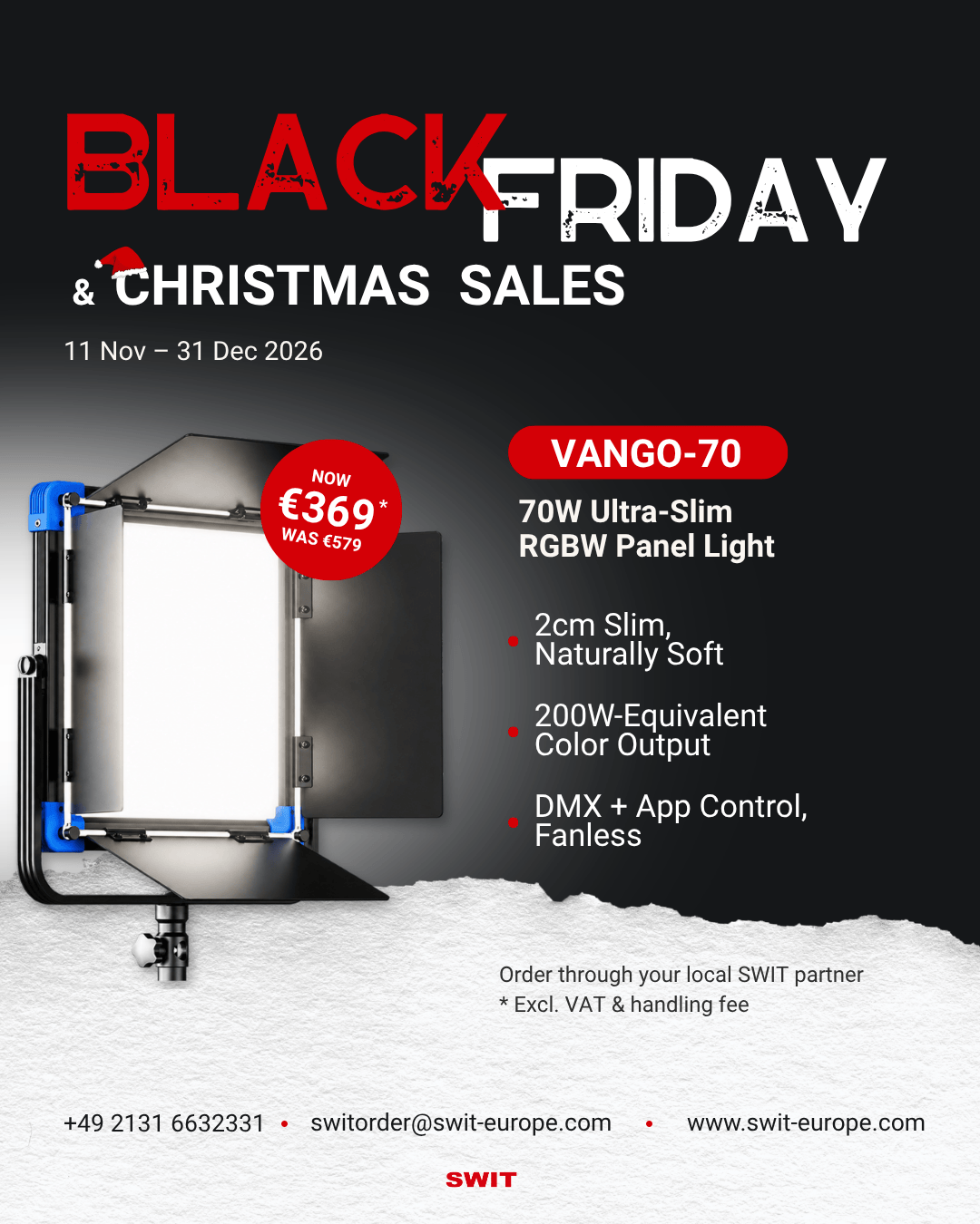 VANGO-70 — Black Friday and Christmas 2026 promotion