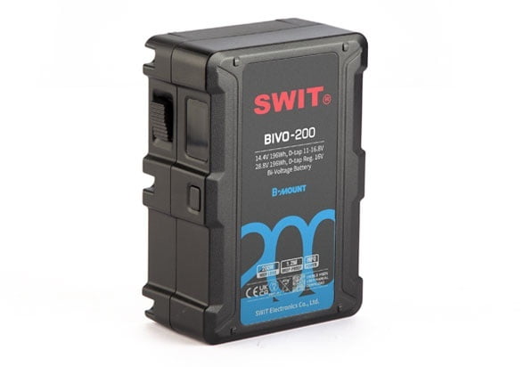 BIVO-200 | 200Wh 14V/28V 200W High Load B-Mount Battery with OLED and powerful 2xD-taps