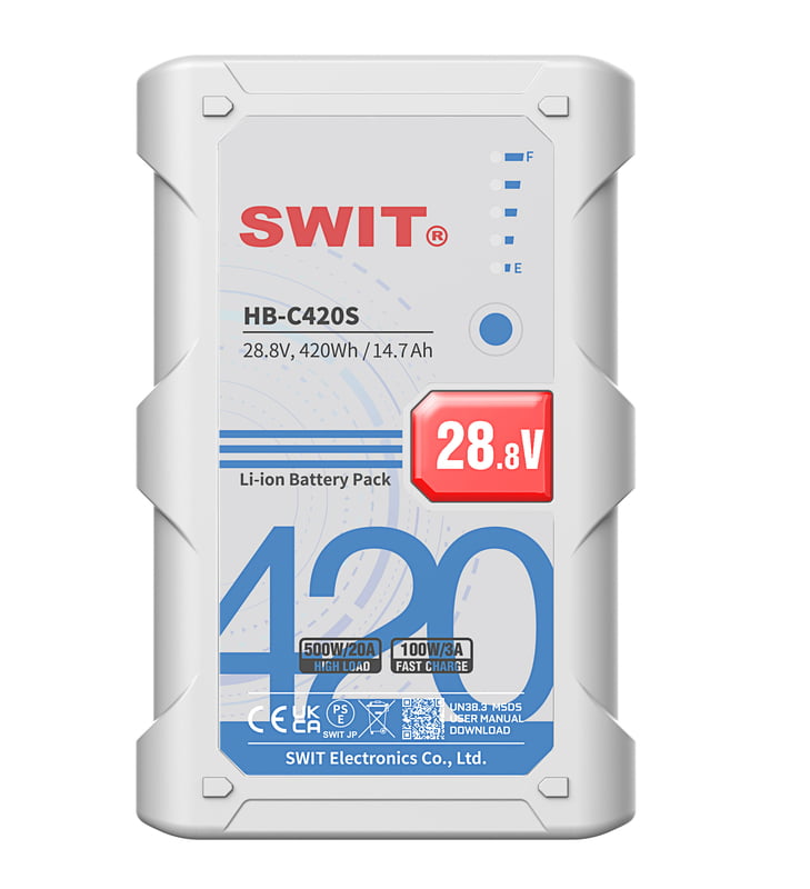 HB-C420S | 420Wh 500W Super-High-load 28V Battery, V-Mount, also ideal for long term use or high power draw lights