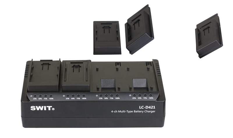 LC-D421D KIT | 4-CH DV charger with 4x Panasonic VBD/VBR/CGA style plates