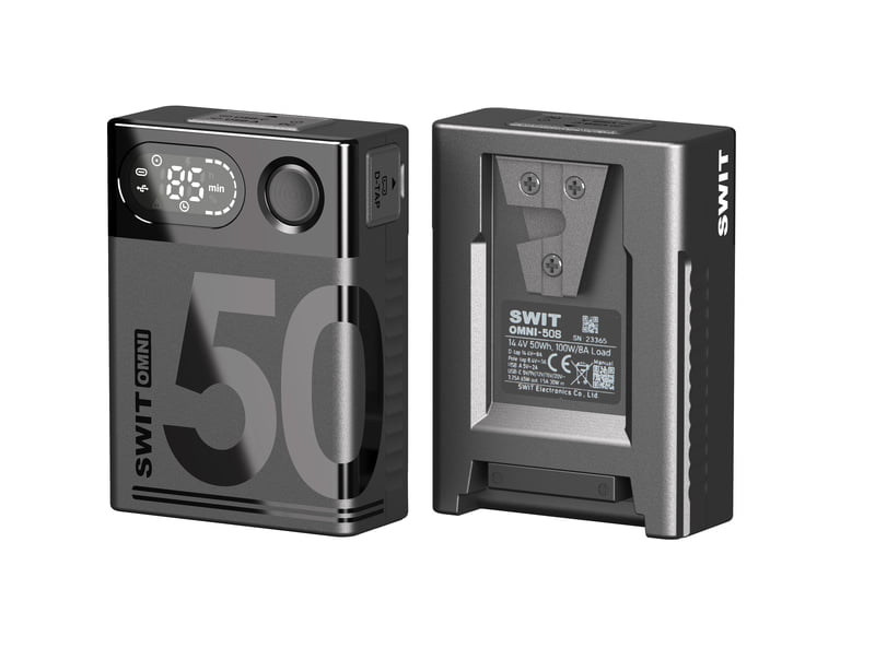 OMNI-50S | 50Wh with USB-C professional mini battery, with also LCD Display/USB-C for laptop/D-tap/DC-8V/USB-A, V-Mount, also ideal for long term use or high power draw lights OMNI-50S | 50Wh with USB-C professional mini battery, with also LCD Display/USB-C for laptop/D-tap/DC-8V/USB-A, V-Mount, also ideal for long term use or high power draw lights