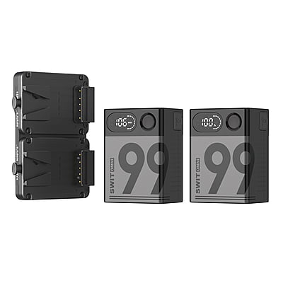 OMNI-99S*2+Free KA-M20S KIT | Buy 2x OMNI-99S mini V-mount batteries get a free KA-M20S dual hotswap plate