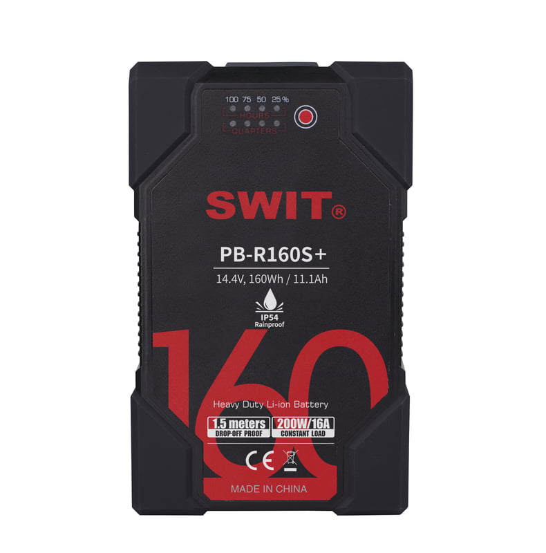 PB-R160S+ | 160Wh Waterproof IP54 Robust Heavy-duty Battery, V-Mount, also ideal for long term use or high power draw lights