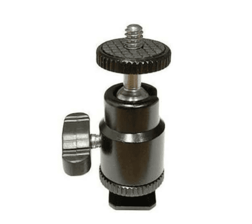 TA-B10 | Pan-tilt 1/4” ball head with cold shoe and screw blot for camera